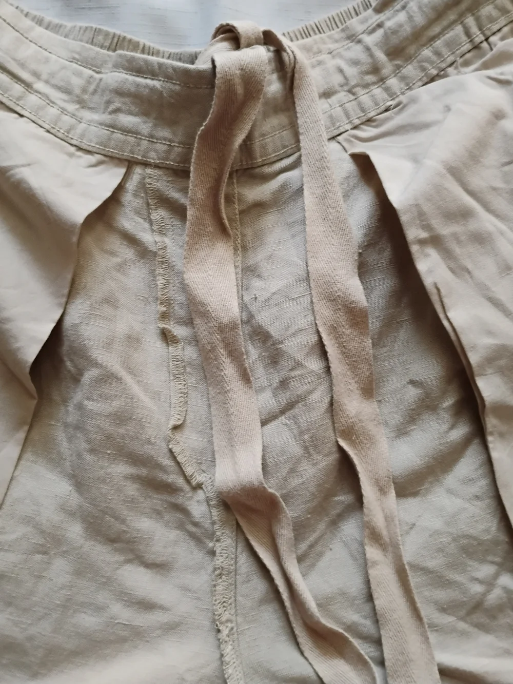 A New Day Women's Beige Drawstring Linen-Blend Pants Size M
